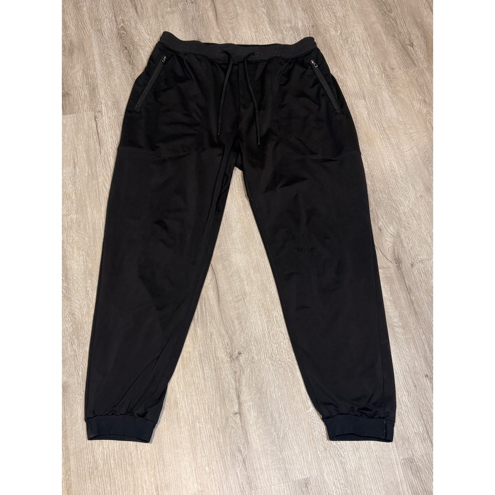 Lululemon Mens Black Tapered Joggers Athletic Pants Drawstring Pockets 32x29